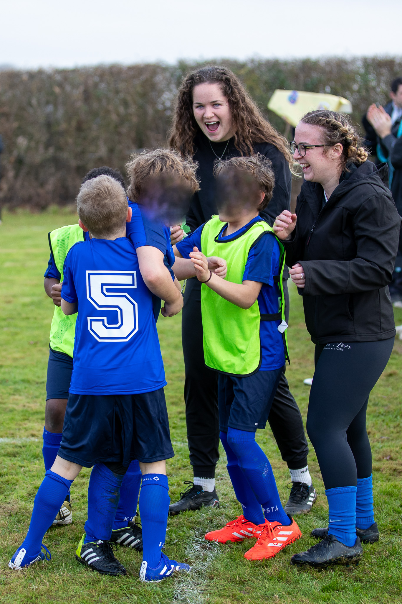 Pupils playing football